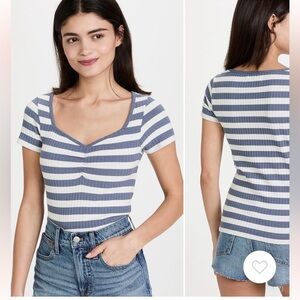 Madewell ribbed striped tee size M